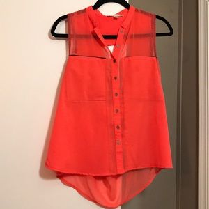 Orange and navy blue shirt